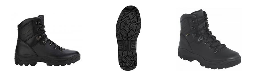 LOWA R6 In Black From 3 Angles 