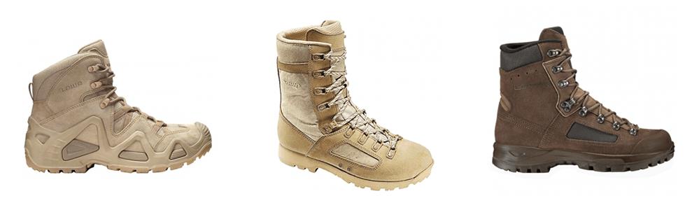 LOWA Combat Boots With Suede Leather Uppers